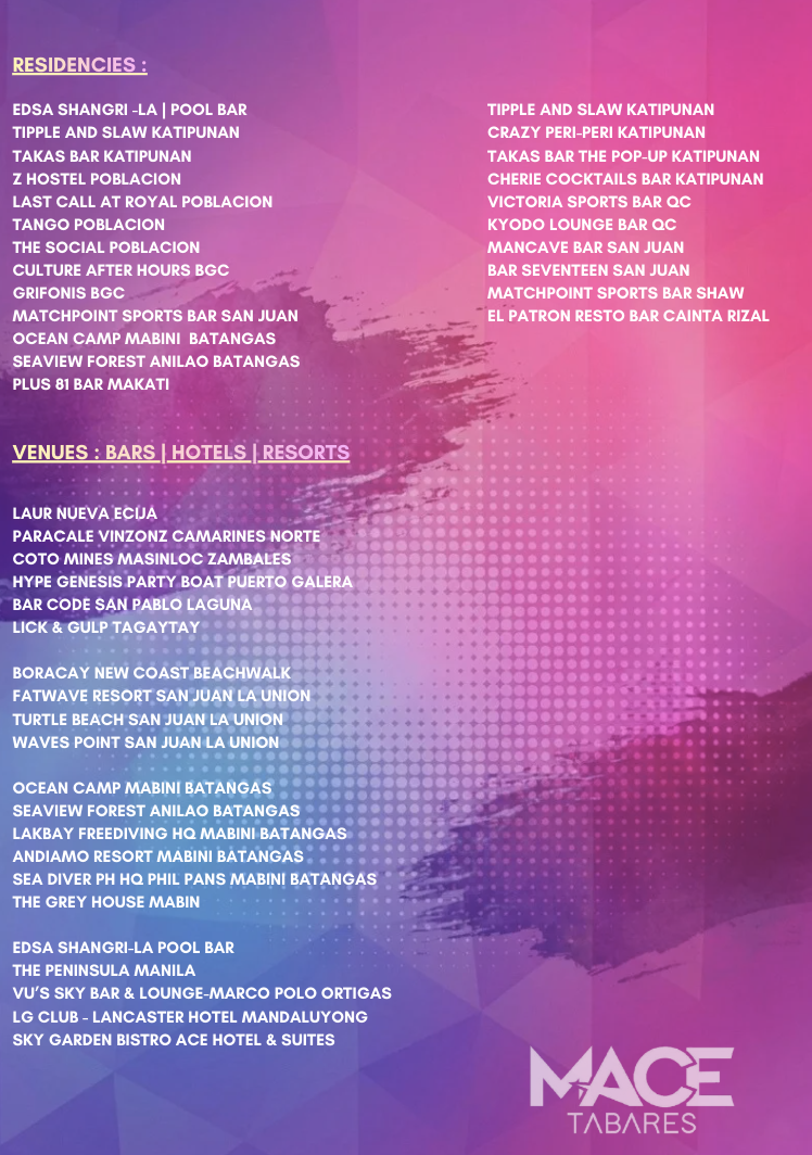 VENUES I RESIDENCIES I BARS I HOTELS I RESORTS 